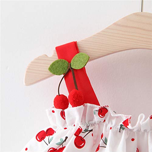 Kids Toddler Baby Girls Summer Dress Outfits Ruffle Strap Floral Print Skirt Sunsuit Beachwear Clothes 12M-3Y Red