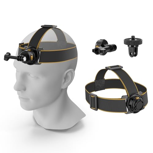 NEEWER Head Strap Mount for Action Camera, Magnetic Quick Release Head Mounted Head Belt Mount Compatible with GoPro Hero 13 12 11 10 9 8 DJI Osmo Insta360 for POV Video Vlog Live, GP20