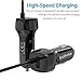 Lchrla USB Car Charger, Type C Android Phone Car Adapter Built-In Curly Cable Compatible with Samsung Galaxy S8 S9 S10 Plus Note 9 8, LG G7/G6/G5/V40/V30/V20 Google Nexus