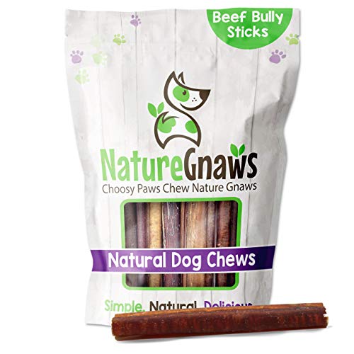 Nature Gnaws Bully Sticks for Large Dogs Premium Natural Beef Bones Thick Long Lasting Dog