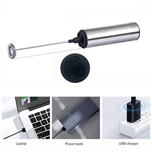 Elektrischer Schneebesen, Milchaufschäumer Handkaffeeschäumer Elektrischer Schneebesen, wiederaufladbarer USB… – Bild 5