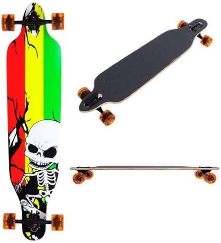 Complete Longboard Skateboard Speed Cruising Cruiser Downhill Skull Body