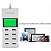8 Port USB Charging Station, 8 Port USB Wall, Travel Charger USB Socket, Fast Charger With LCD Display For iPhone 6/6S/ 6/6S Plus/5/5S/SE HTC Samsung And Other USB Devices