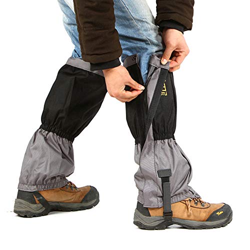 AOTU Wear Resistant Outdoor Hiking Leg Gaiter for Hiking, Walking, Hunting, Mountain Climbing and Snowshoeing (Black)