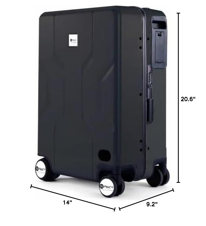 Space Suitcases Smart Auto Follow Rideable Suitcase 33L, Lightweight Electric Luggage Scooter For Travel With Digital Lock, Waterproof And Lightweight