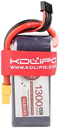 Kudian Lipo Battery 4S 1300mAh 14.8V 80C with XT60 Plug for FPV Racing by Weyland