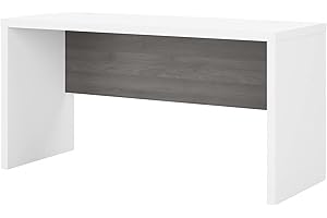 BUSH BUSINESS FURNITURE Bush Furniture Credenza Office Table with Wire Management | Echo Collection Computer Desk for Home Office with Quick-to-Assemble Hardware | 60Wx24Lx30H