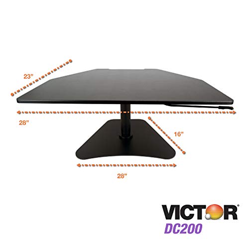 Victor DC200 Adjustable Standing Desk Converter, Transforms Any Sit Down Desk Into A Stand Up