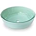 Miligore Modern Glass Vessel Sink - Above Counter Bathroom Vanity Basin Bowl - Round Tub Frosted