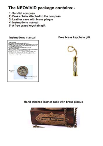 5 NEOVIVID+Brass+Sundial+Compass+Leather