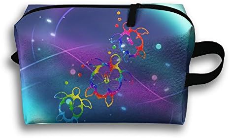 Tropical Colors Hawaiian Sea Turtles Beach Oxford Travel Toiletries Bag Sturdy Organizer Cosmetic Handbag For Women Men Portable