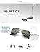 LUENX Men Women Aviator Sunglasses Grey Green Polarized Lens Gun Metal Frame Non-Mirror 60MM with Accessories Classic style