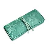 Jewelry Roll Clutch Large - Silk Jacquard (Mint)
