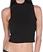 Sakkas Mock Neck Turtleneck Sleeveless Scuba Crop Top - Made in USA