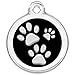 CNATTAGS Stainless Steel Enamel Pet ID Tags Designers Round Paws