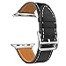 MoKo Band for Apple Watch Series 3 Bands, Luxury Genuine Leather Smart Watch Band Strap Single Tour Replacement for 42mm Apple Watch Series 3 / 2 / 1 2017, BLACK (Not Fit 38mm Versions)