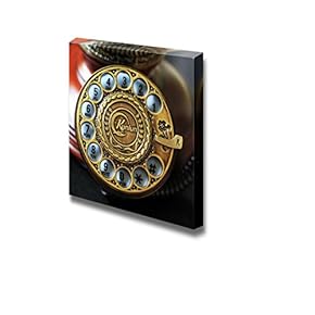 Canvas Prints Wall Art - Telephone Numbers/Rotary Phone Dial Vintage/Retro Style | Modern Wall Decor/Home Decoration Stretched Gallery Canvas Wrap Giclee Print & Ready to Hang - 12" x 12"