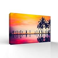 Canvas Wall Art The Palms Under The Sunset Canvas Prints Home Artwork Decoration for Living Room,Bedroom - 12x18 inches