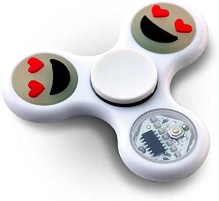 LED Fidget Spinner Toy - LED Light with glow in the dark heart eyes and smiley emoji reads "I Love You" when spinning - Perfect For ADD, ADHD, Anxiety, and Autism