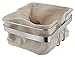 Bread Basket - Stainless Steel Bread Pastry Server with Canvas Liner, Square Bread Storage for French Bread, Artisan Bread, Croissant, Rolls, Muffins, Beige,and Silver, 8.25 x 8.3 x 4.2 Inches