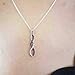 Dazzlingrock Collection Round Blue Sapphire & White Diamond Swirl Pendant with 18 inch Silver Chain for Women in 10K Solid White Gold