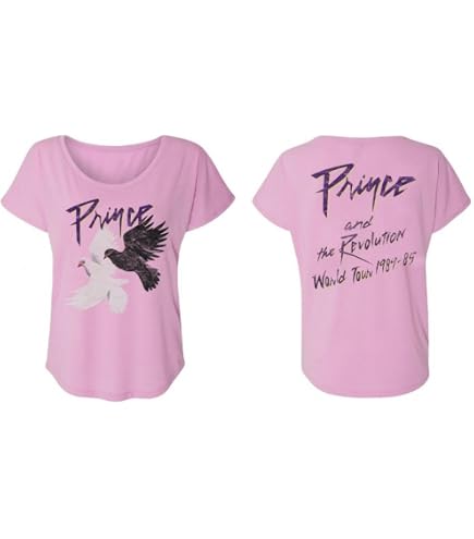 Prince Official Vintage Four Doves Purple T-Shirt, Large at Amazon