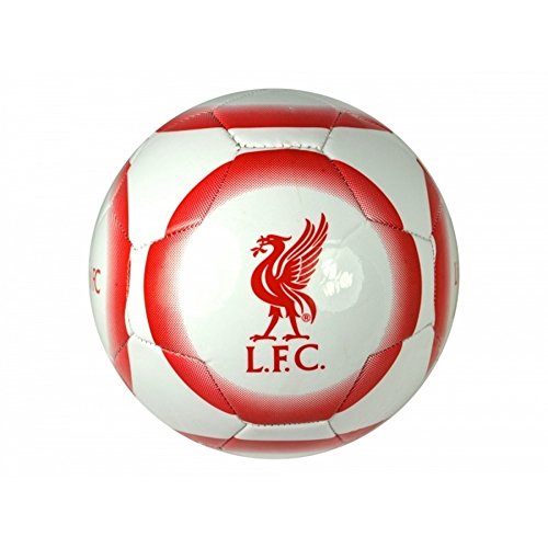 Liverpool FC Official 26 Panel Crest Soccer Ball (5) (White/Red)