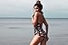 Angerella Retro Vintage Floral One Piece Pin Up Monokinis Swimsuit Navy,5XL