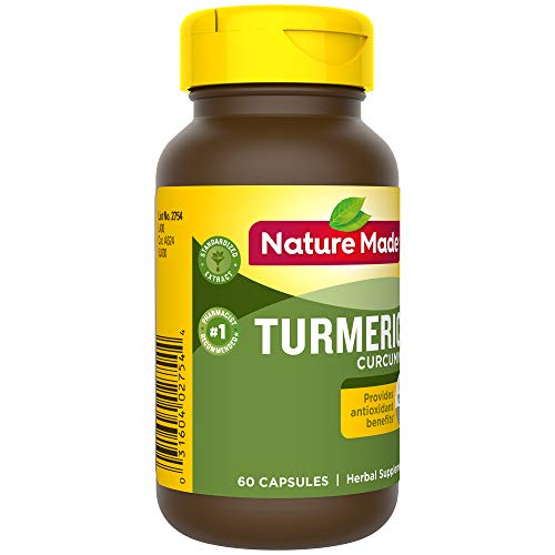 Nature Made Turmeric 500 mg Capsules, 60 Count for Antioxidant Support