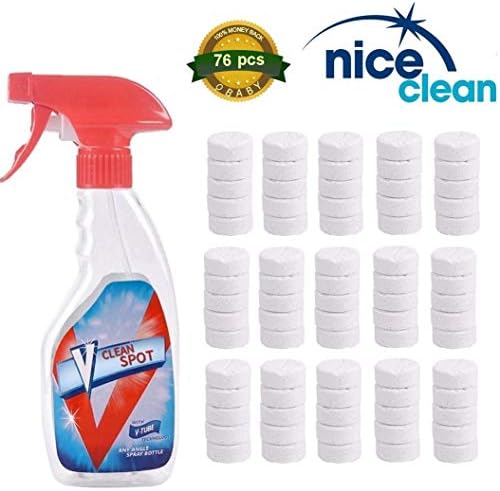 76 Pcs Multi Functional Effervescent Spray Cleaner Set With 1 Spray Bottles - For Car, Kitchen, Toilet All Purpose Home Cleaning Effervescent Spray Cleaner Set