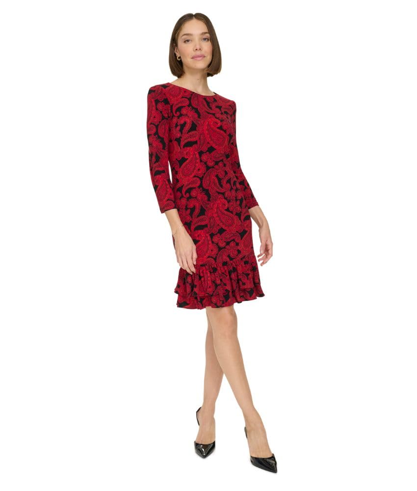 Tommy Hilfiger Women’s Dress,Black/Red,10