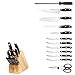 Henckels Forged Premio 13-Pc Knife Set with Block, Chef Knife, Paring Knife, Utility Knife, Steak Knife, Light Brown, Stainless Steel