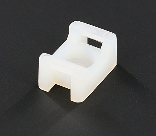 iExcell 100Pcs White 4.5mm Cable Tie Mount Wire Buddle Saddle Holder