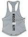 Muscle Alive Mens Bodybuilding Stringer Tank Tops Cotton Racerback Arch Hem Gray Color Size M