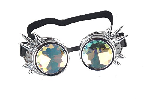 Kaleidoscope Rave Rainbow Crystal Lenses Vintage Goggles Glasses - Thumbnail 2