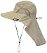 Neck Flap Sun Hat with Wide Brim, UPF 50+ Hiking Safari Fishing hat for Women Men, Sun Protection Hat for Summer Adventures Olive