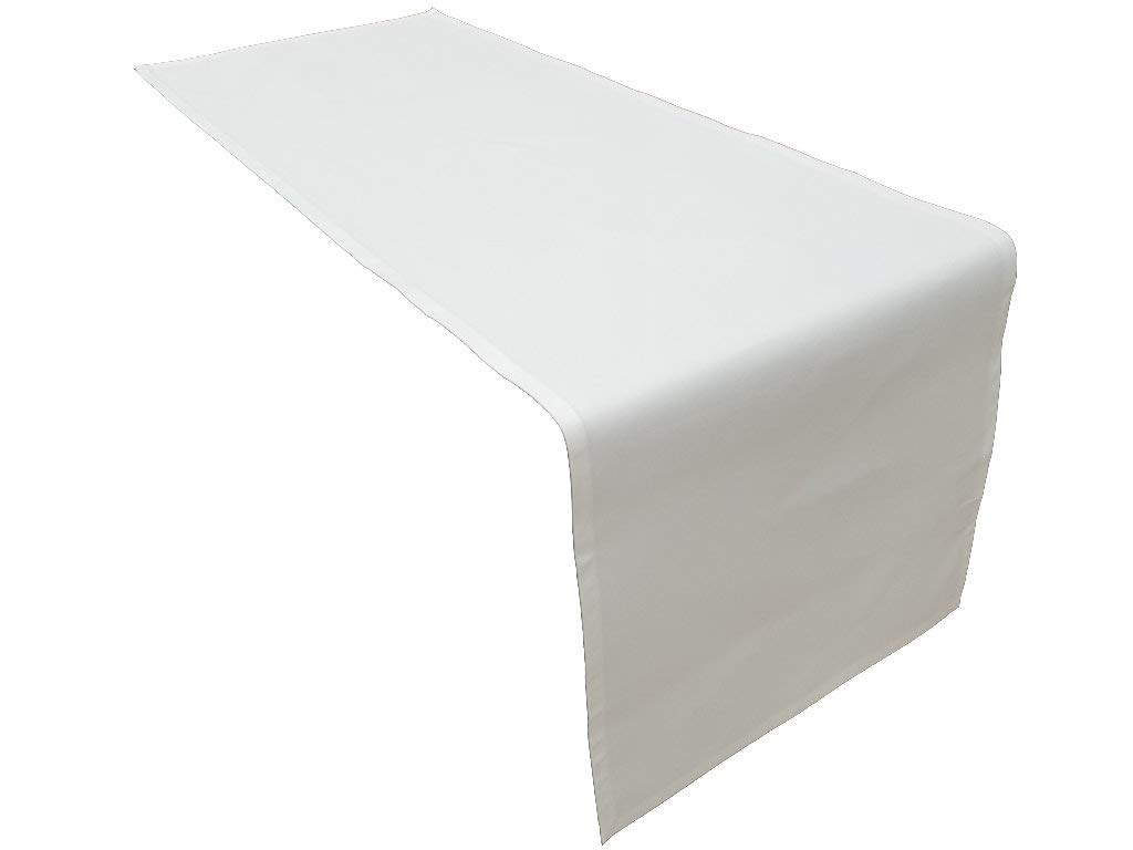 Lemos Home 1 x table runner 45x150 cm in white (17,71 x 59,05 inch) 100% cotton 285 gr/qm