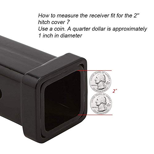 image for TOOGOO 2 Inch Trailer Hitch Cover Plug Cap Rubber Fits 2 Inch Receiver