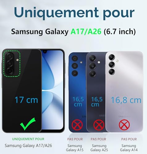 FNTCASE For Samsung Galaxy A17-5G Case: for Galaxy A26-5G Military Grade Shockproof Protective Case with Built-in Stand | Heavy Duty Shockproof & Textured Matte Protective Cases - Blue