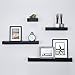 Ballucci Modern Ledge Wall Shelves, Set of 4 Wood Floating Shelves for Bedroom, Bathroom, Living Room, Kitchen, Nursery, Black