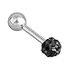 Top Plaza 6pcs CZ Gem Beads 16G 4MM Stainless Steel Bar Tragus Cartilage Ear Studs Earrings
