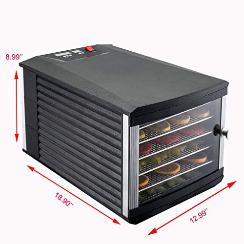 JAYETEC Food Dehydrators, 6 staniless steel trays with digital