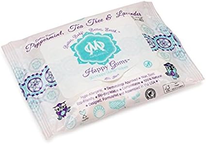 Organic Baby Gum Wipes | Natural Hypoallergenic Infant Toddler Oral Hygiene | Finger Toothbrush Teeth Pacifier | Organic Peppermint, Tea Tree, Lavender | Eco-Friendly
