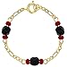 In Season Jewelry 18k Gold Plated Evil Eye Protection Simulated Azabache Baby Bracelet 4.5