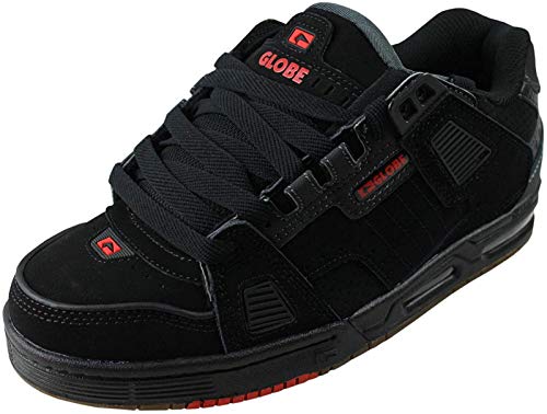 Globe Men's Sabre Skate Shoe, Black/Charcoal/red, 14