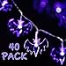 SOLPEX Halloween String Lights, 15ft 40 Purple Bats Lights Halloween Decoration Lights with 2 Modes, Battery Powered