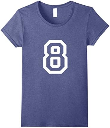 Womens Number 8 T-Shirt Medium Heather Blue