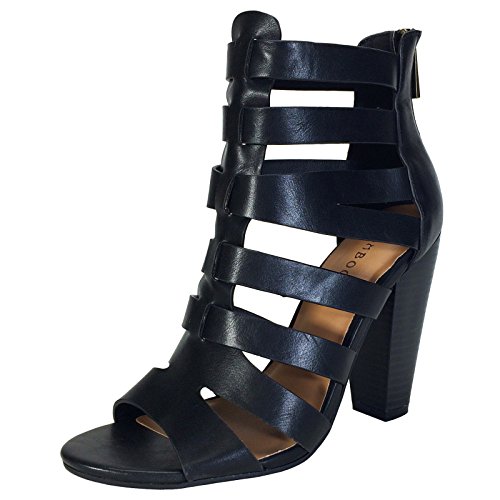 BAMBOO Women's Chunky Heel Gladiator Sandal