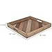 MyGift 18-Inch Square Tri-Color Brown Wood Serving Tray with Handles, Large Wooden Tray for Ottoman, Coffee Table Living Room