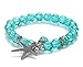 Smiling Wisdom - Aqua Starfish Story Stretch Bracelet Gift Set - You Make a Profound Difference - Friend Teacher Volunteer Caregiver - Teenage Woman - Small Medium - Aqua Starfish